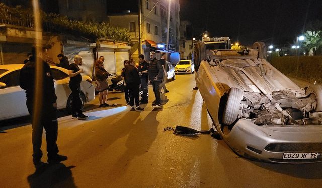 Alkollü Sürücü Arabaya Takla Attırdı
