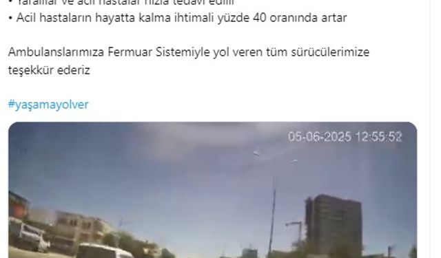 Fermuar yöntemiyle ambulansa yol verdiler