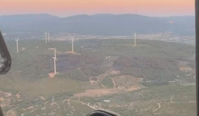 Urla'da çıkan yangın devam ediyor