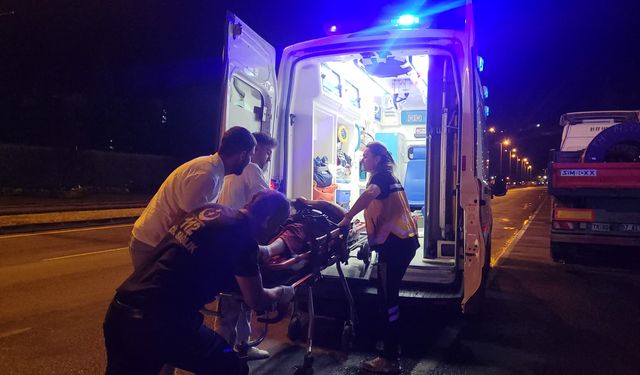 Alkollü sürücü TIR'a çarptı