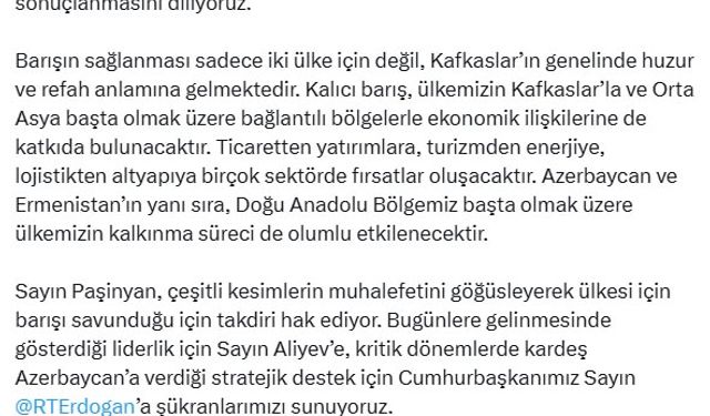 Yılmaz'dan kalıcı barış yorumu