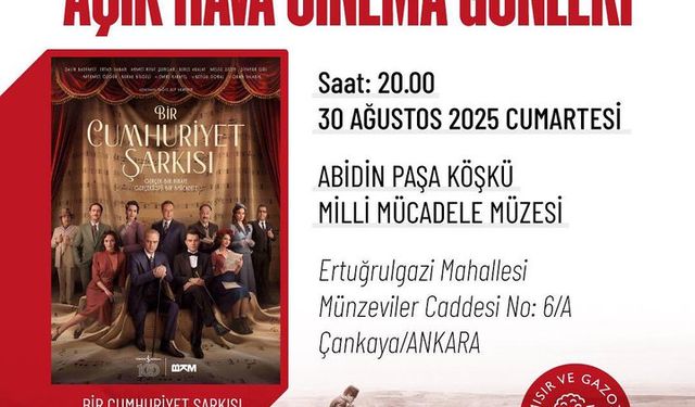 Çankaya Belediyesi'nden 30 Ağustos'ta anlamlı film gecesi