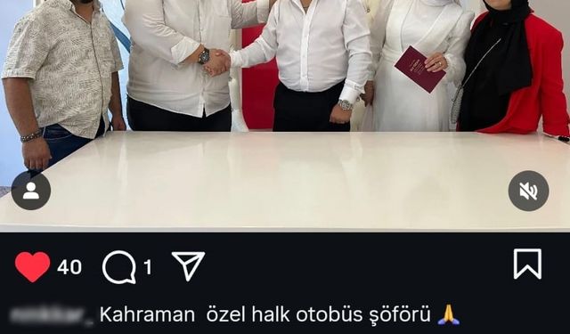 Halk otobüsü şoförü nikah şahidi oldu