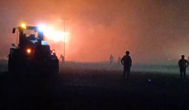 Mardin'de 'mısır balyası' yangını