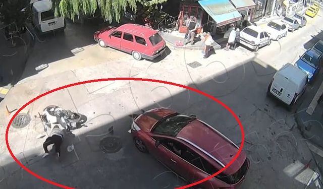 Otomobil ve motosiklet çarpıştı