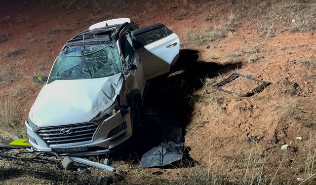 Eskişehir'de bir araç şarampole devrildi