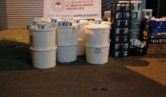 Ankara'da 3 tonun üzerinde bozuk süt ürünü imha edildi