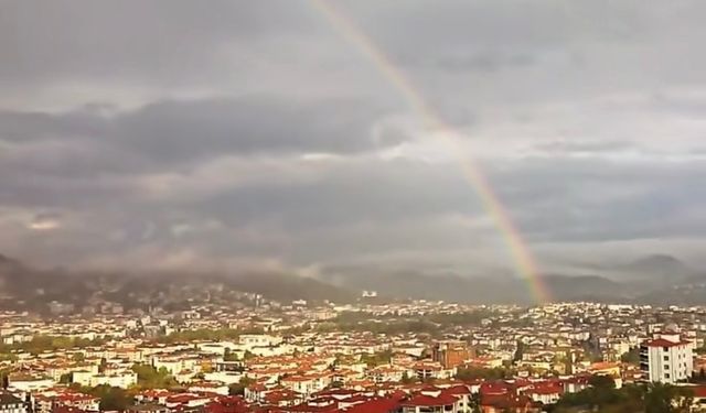Bartın'da gökkuşağı göz aldı