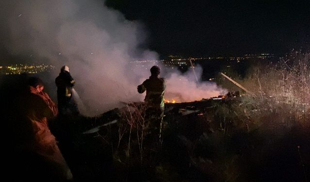Bursa'da barakayı alevler sardı