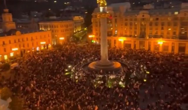 Gürcistan'da protesto sırasında arbede