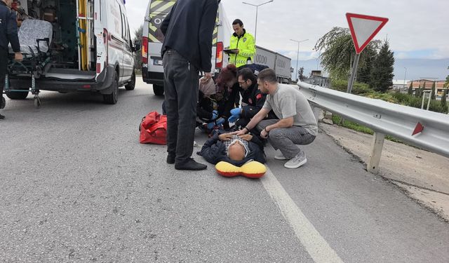 İnegöl'de korkutan servis minibüsü kazası