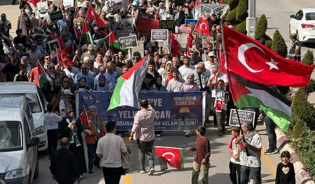 Tokat'ta Sumud Filosu'na destek yürüyüşü gerçekleşti