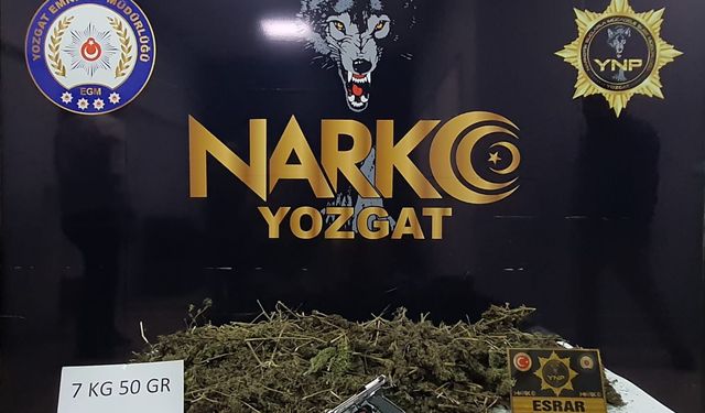 Yozgat'ta 7 kilo esrar ele geçirildi