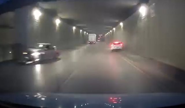 Makas atan sürücü kaza yaptı