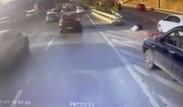 Maltepe'de korkutan motosiklet kazası