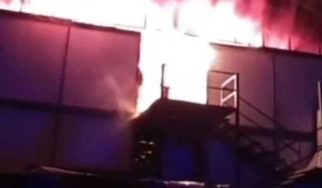 Şantiye yatakhanesinde çıkan yangın söndürüldü