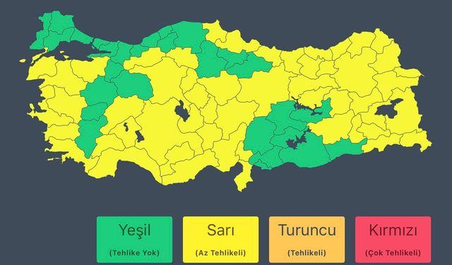 İçişleri Bakanlığı'ndan yağış uyarısı