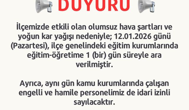 Kütahya'da okullar kardan dolayı tatil edildi