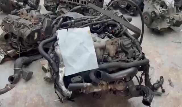 Gümrük kaçağı  otomobil motorları ele geçirildi