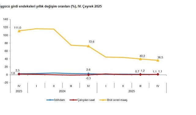 TÜİK açıkladı: İstihdam endeksi yıllık bazda yüzde 1,1 arttı
