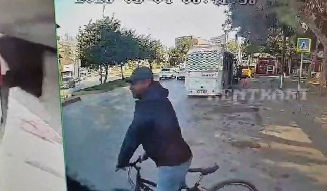 Bisikletle gelip minibüsü soydu