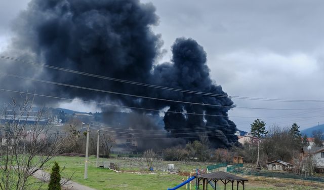 Bolu'da korkutan depo yangını