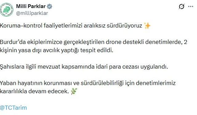 Burdur'da yasa dışı avcılık faaliyetine para cezası