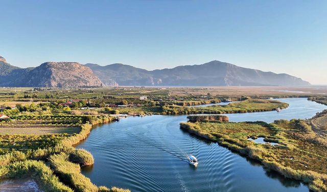 Dalyan Kanalı dronla görüntülendi