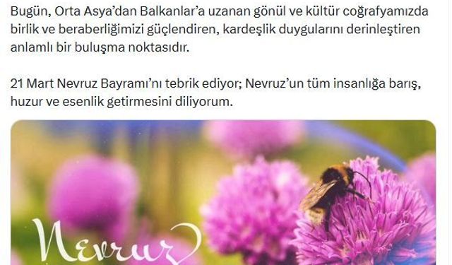 Duran’dan Nevruz Mesajı: “Kardeşliği Pekiştiren Ortak Değer”