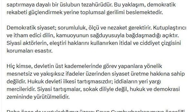 Duran’dan Özel’e tepki: “Mesnetsiz itham”