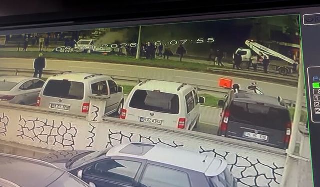 Samsun'da 6 aracın karıştığı kaza sonrası yangın çıktı