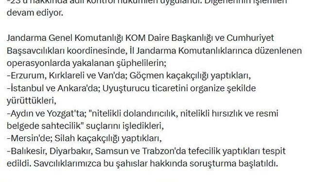 12 ilde organize suç örgütü operasyonu: 49 tutuklama