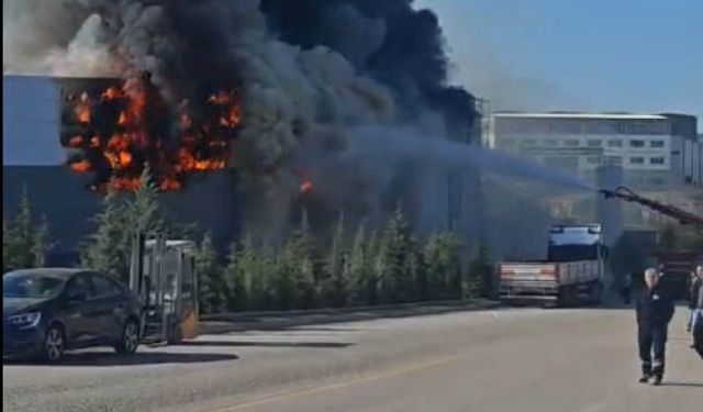 Ankara'da boya fabrikasında yangın çıktı