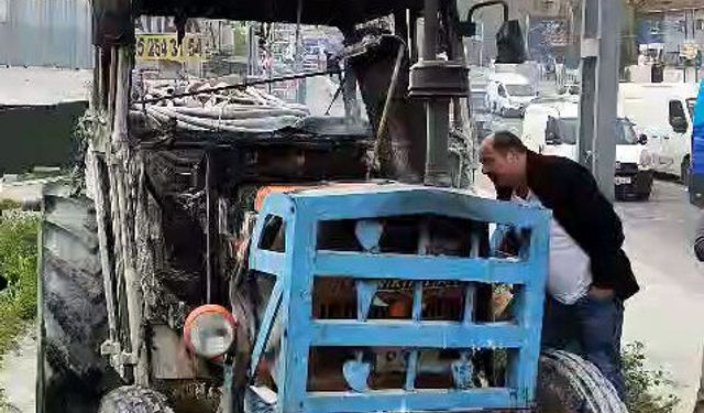 Avcılar'da traktörü alevler sardı