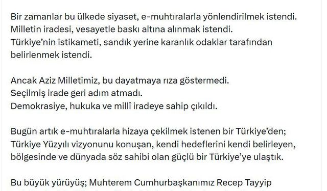 Bakan Çiftçi'den '27 Nisan E-Muhtıra' Paylaşımı