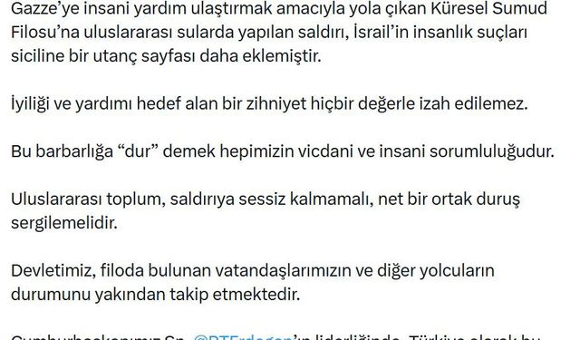 Bakan Göktaş'tan Gazze çıkışı