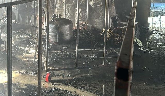 Samsun'da halı fabrikasında yangın