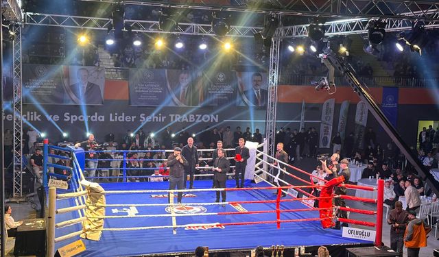 Trabzon'da boks maçında kavga