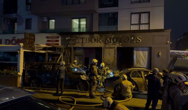 Kadıköy'de oto galeri yangını