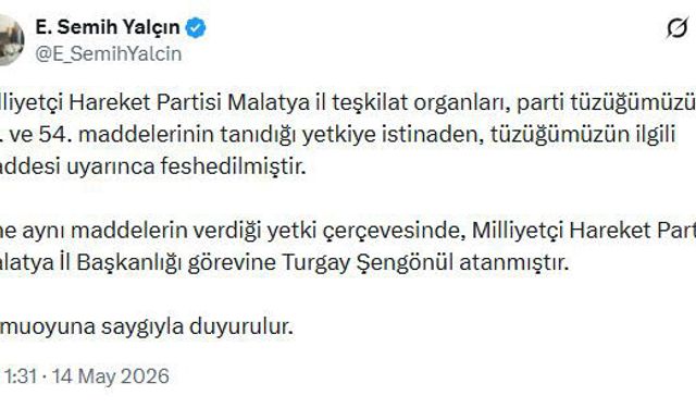 MHP Malatya il teşkilatı feshedildi