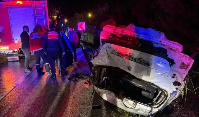 Otomobil sürücüsünün kontrolünden çıkarak takla attı