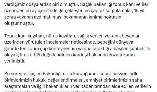 Bebeği çöp konteynerinin yanına bırakan şüphelilere gözaltı kararı