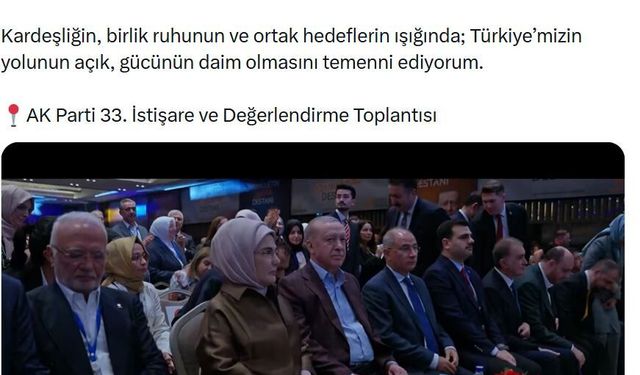 Emine Erdoğan'dan AK Parti İstişare ve Değerlendirme Toplantısı paylaşımı