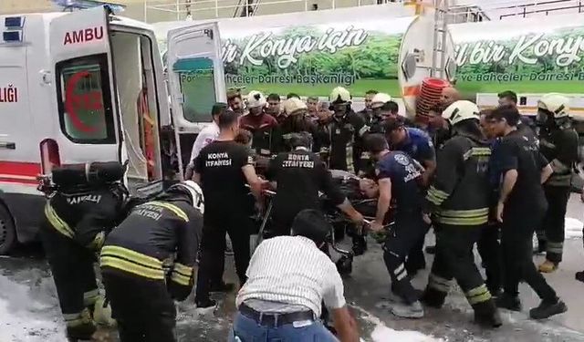 Konya'da Yatak Fabrikasında Yangın