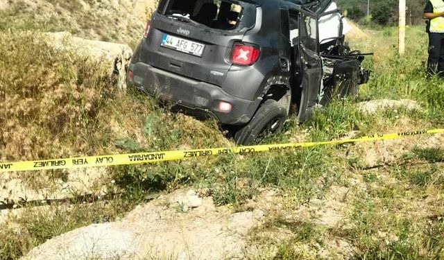 Malatya'da takla atan otomobil sürücüsü yaşamını yitirdi