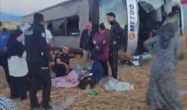 Amasya'da feci otobüs kazası; 46 yaralı