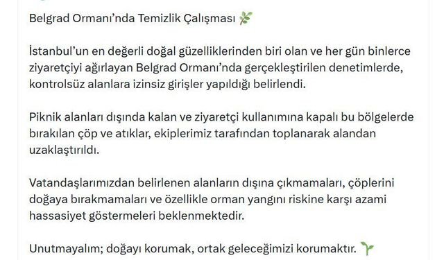 Belgrad Ormanı’nda bırakılan çöpler ekipler tarafından temizlendi