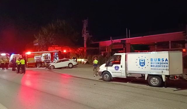 Bursa'da cip ve otomobil çarpıştı