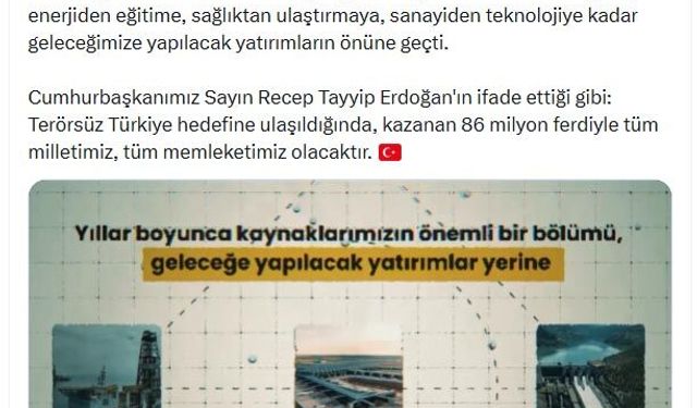 İletişim Başkanlığı'ndan Terörsüz Türkiye açıklaması