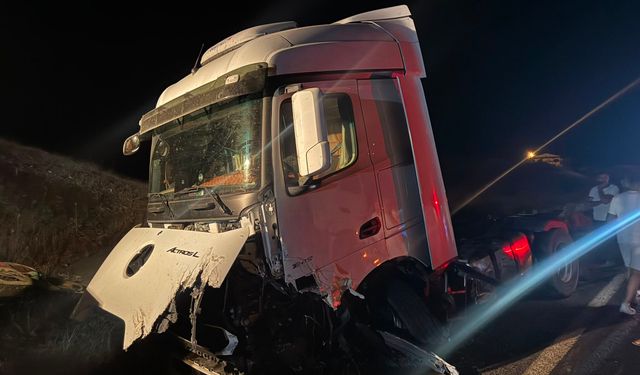 Lice'de TIR ve otomobil kafa kafaya çarpıştı